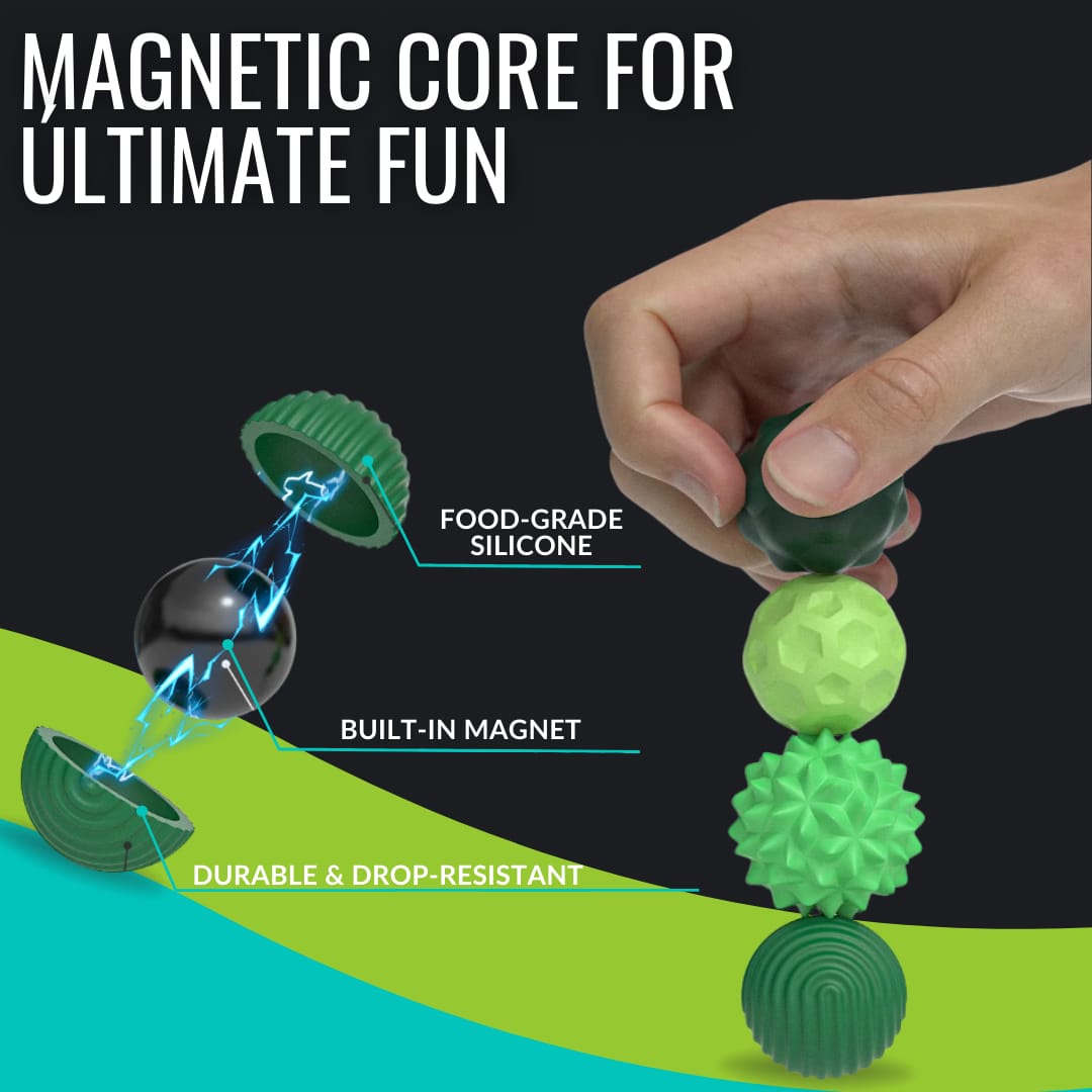Magnetic stress-relieving balls. Office desk set